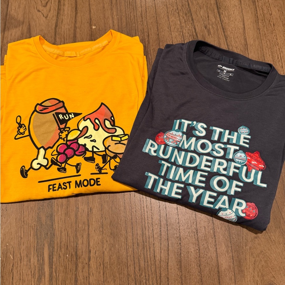 Brooks Holiday Long Sleeve Running Shirts (both included) Medium